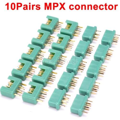 10 pairs MPX Connector plug RC 24K Connector Goldplated aeromodelling field Accessories For RC Tools Parts