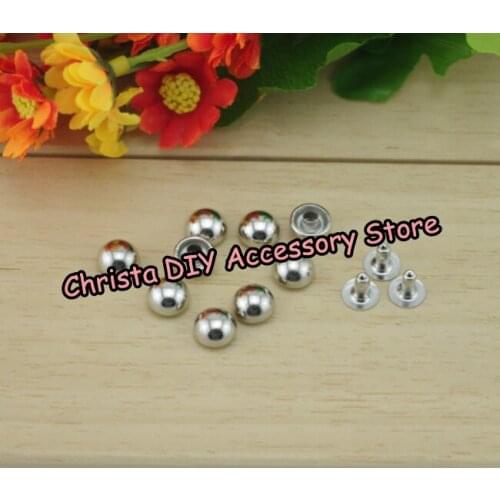 1000sets/lot 5mm Silver DIY Metal Studs For Clothing AHH Mushroom Nail Punk Rock Rivets Leathercrafts Accessories With One MOULD