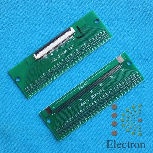 2pcs/lot60P FFC FPC Adapter 0.5MM/1.0MM Pitch w/ 0.5mm flip cover to 2.54mm 60Pin Flat Cable Socket Connector for TFT LCD new