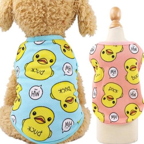 2021 New Fashion Cartoon Pet Dog Vest Teddy Mini Dog Clothes Cotton French Bulldog Poodle Clothes