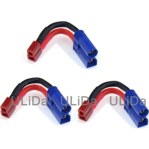 3PCS EC5 Male Style to T-Plug (Deans Style) Female Connector Adapter Durable 12AWG Wire for LiPo Battery