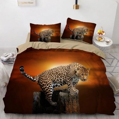 3D Bedding Sets Leopard Natural Duvet Quilt Cover Set Comforter Bed Linen Pillowcase King Queen Full Size 155*215 Home Texitle