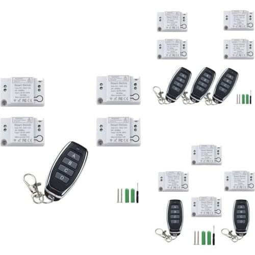 433Mhz Universal Smart Wireless Remote Control Switch AC 220V 1CH Receiver Corridor Room Home Led Light Lamp Switch