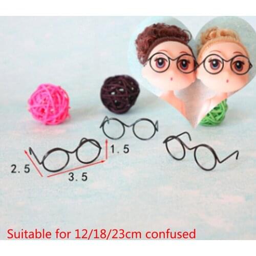 5PCS Great Collection Fashion Round Frame Lensless Retro Doll Glasses For Doll New