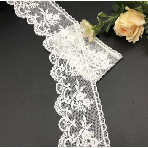5Yards/ Lot 6.5cm Wide White Line Lace Fabric Decoration Garment Accessories Trim