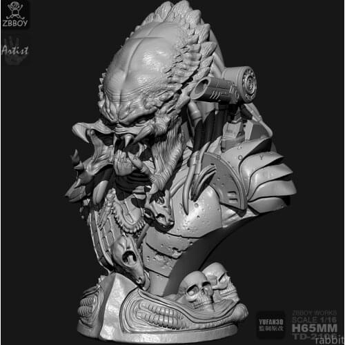 65MM Resin bust kits Predator model resin Soldier self-assembled TD-2106