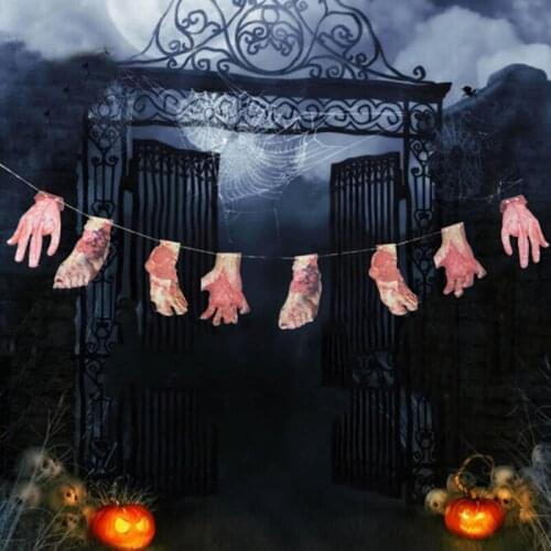 8pcs/set Horror Spooky Halloween Party Banner Party Haunted House Hanging Garland Pendant Banner