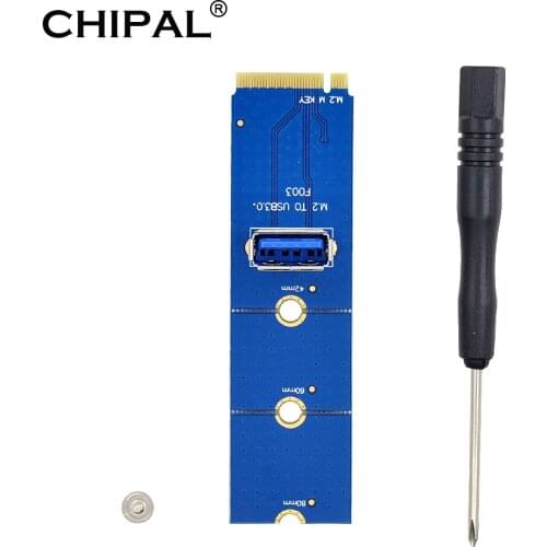 CHIPAL Riser Card Adapter NGFF M2 M.2 to USB 3.0 PCI-E PCI Express Male To Female Multiplier For BTC Miner Mining