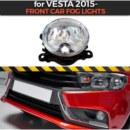 Car fog lights for Lada Vesta 2015- with mounting bracket of front bumper used lamp H16 19W universal accessories car styling