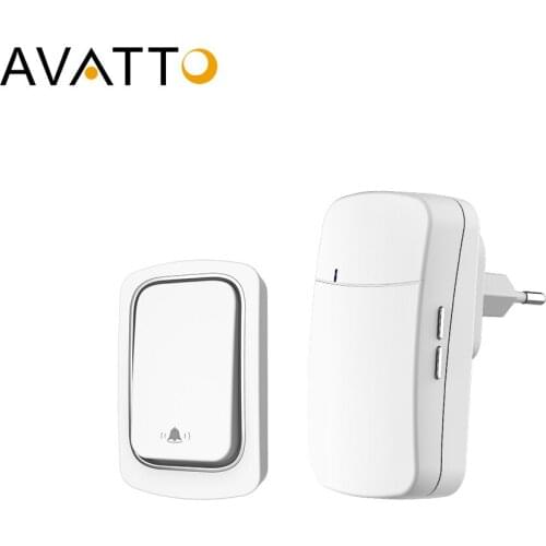 AVATTO Wireless Doorbell，No Battery Required，US EU UK Plug, IP68 Waterproof Welcome Bell Home Door Bell Smart Home Security
