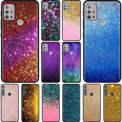 Gold Pink Glitter Print for Motorola Moto G30 One Fusion Plus Hyper Edge G Stylus G9 Play G8 Power Lite G10 E6s tpu phone case