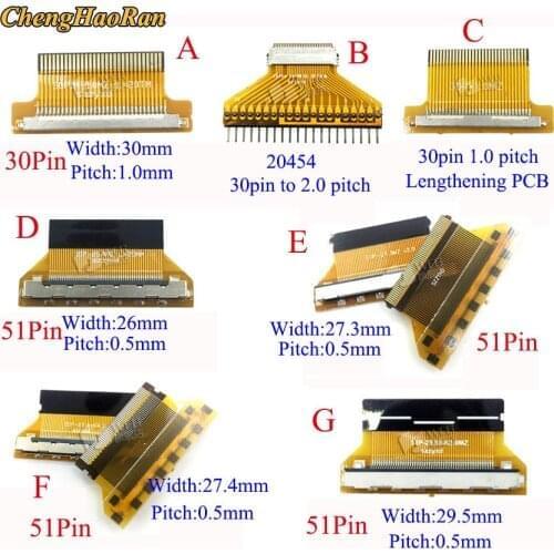ChengHaoRan 7 Models LVDS screen EDP adapter board fix30p to fpc 30p / 51p1.0/0.5mm flexible flat cable interface adapter