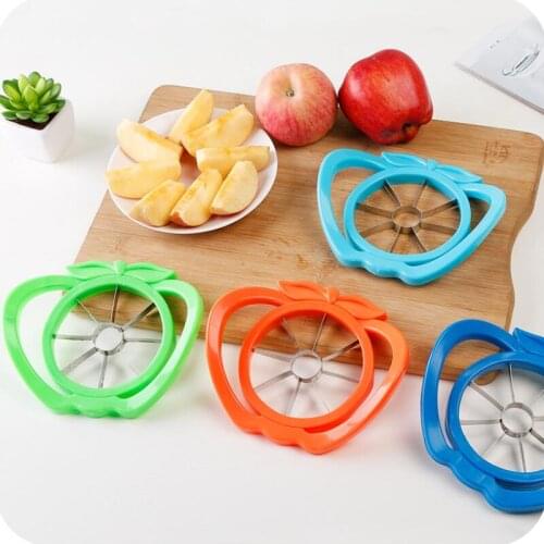 Home Kitchen Fruit Tool Plastic Stainless Steel Apple Slicer Cutter Corer Divider LX8282