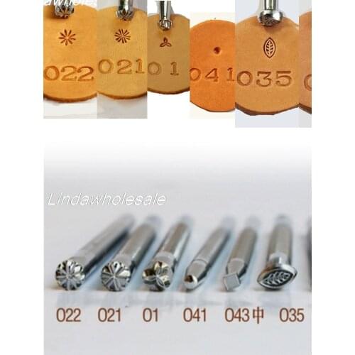 Leather Carving Craft Printing Tools O1/O21/O22/ O35/ O39/O40/O41//O43,leather stamp,leather tools