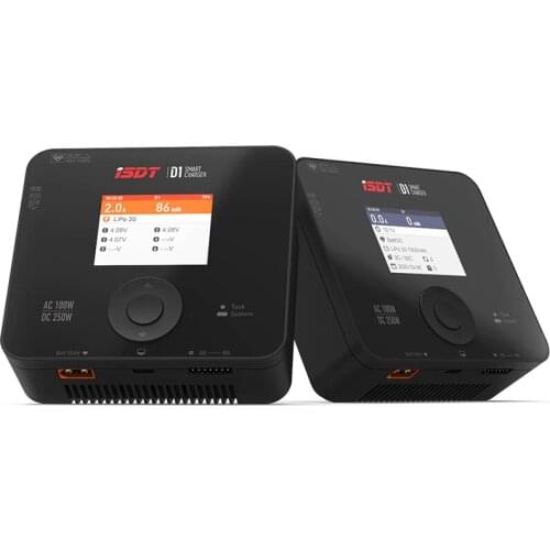 ISDT D1 AC 100W DC 250W 10A Dual Mode 1-6S Lipo Battery Smart Balance Charger Discharger for RC Model FPV Drone Batteries
