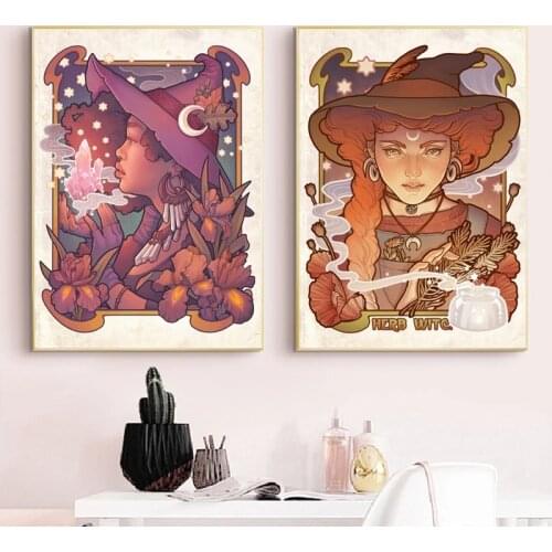 Hippie Quote Nouveau Mucha Canvas Painting Vintage Boho Peace Posters and Prints Flower Power Love Wall Art Pictures Home Decor