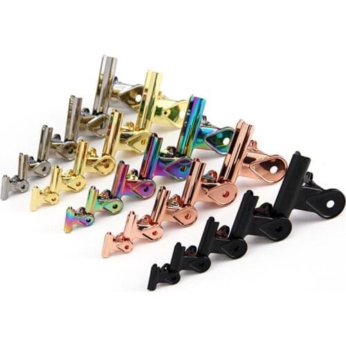 3pcs Children Item Multi-color Gold Dovetail Folder File Binder Creative School Cute Metal Paper Clip Bookmark