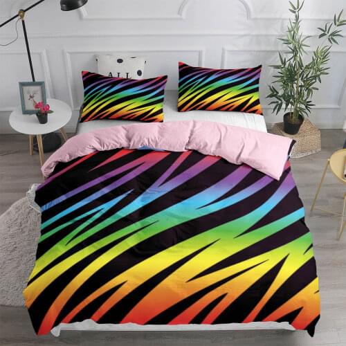 Rainbow Print Bedding Set Colorful Branch Shape Duvet Cover Sets Comforter Bed Linen Twin Queen King Single Size Dropshipping