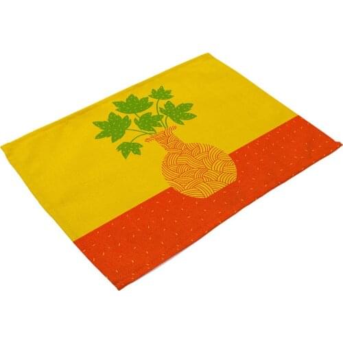 Potted Plant Linen Table Mat Placemat Flower Leaves Drink Coaster Pad almofada Doilies Pad Table Mats