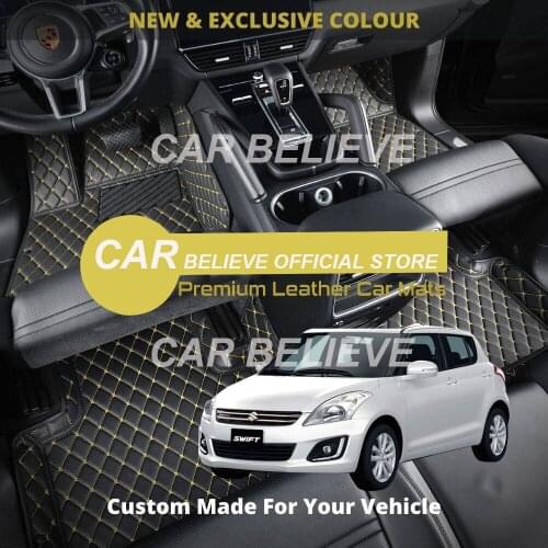 High quality Leather Car Floor mats For Suzuki Swift 2011 2012 2013 2014 2015 2016 2017 Carpets Rugs Pads Accessories