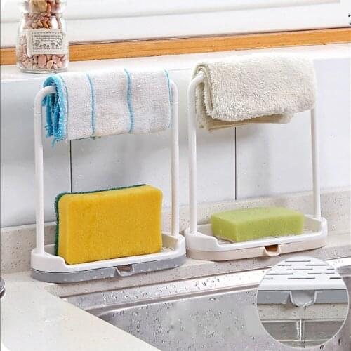 Multi-Function For Kitchen Bathroom Desktop Rag Rack Dish Cloth Drain Hanging Basket Sponge Soap Shelf Storage Holder 19NOV28