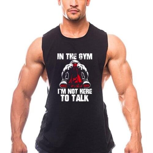 Mens Bodybuilding Tank top Gym Fitness sleeveless shirt summer cut off Cotton clothing Fashion Singlets Running vest