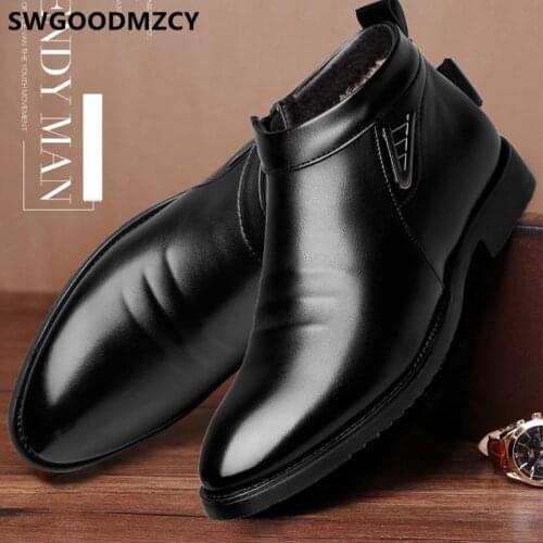 Winter Shoes Men Ankle Boots Men Leather Boots Men Snow Boots Shoes+male Botas Hombre Cuero Winterschuhe Herren Stivali Uomo