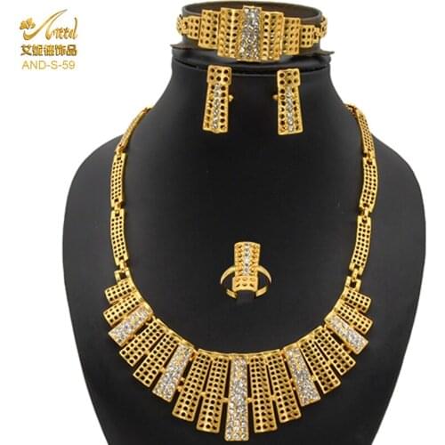 Jewelery Set Jewellery Necklaces African Wedding Indian Jewelry Bride Jewellery Earring For Women Necklace Bracelet