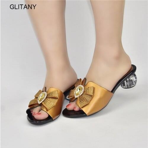 New Fashion Women Wedding Party Shoes Summer Shoes Nigerian Style Shoes Casual and Comfortable Shoes Decorated with Rhinestone