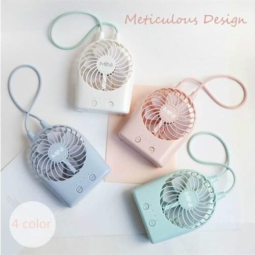 New Usb Rechargeable Mini Fan Summer Desktop 3 Files Electric Small Fan Portable Handheld Fan