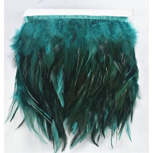 10Meters Natural Rooster Feather Trim Sewing 10-15cm Saddles Rooster Feathers Trims Fringe White Feather Costumes Feather Ribbon
