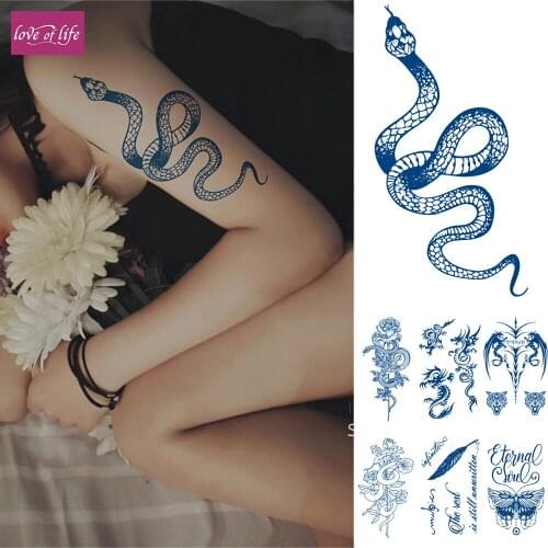 Semi Permanent Lasts 1-2 Weeks Henna Temporary Tattoo Stickers ,Waterproof Realistic Look that Fades Naturally Plant-Based Ink