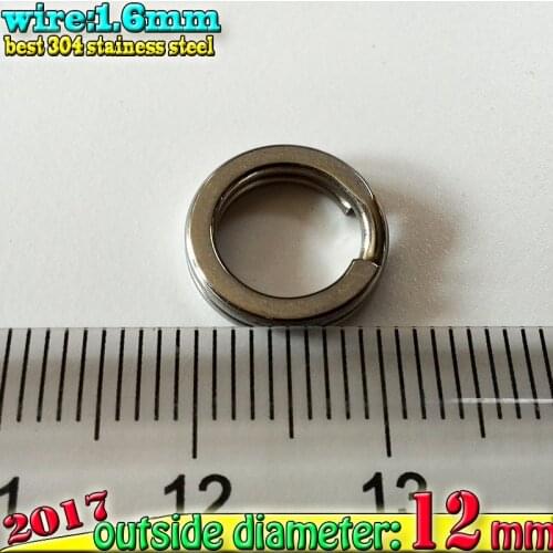 80pcs/lot HOT SALES fishing split rings size:wire1.6 *12mm 304 stainless steel high quality uniform strength