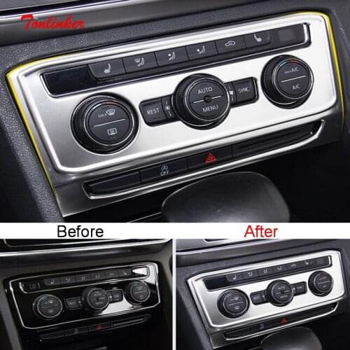 Tonlinker Interior Car Air Panel Cover Case Stickers For Volkswagen TERAMONT 2017-20 Car Styling1 PCS ABS/Metal Cover sticker