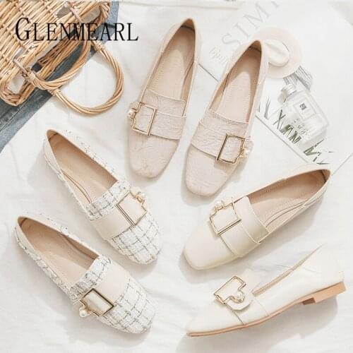 Shoes Flats Loafers Women White Size 46 Ladies PU Leather Brand Womens Designer Flat Ladies Shoes Woman Luxury Female Footwear