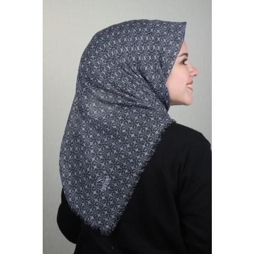 VERTU LINEN FLAMLI SCARF BLACK WHİTE SERIES-DESEN-28-RENK-08