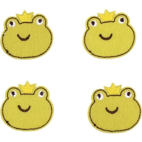 10pcs Cartoon Frog Patches Iron On Embroidery Animal Stickers DIY Sewing Garments Repair Fabric Appliques Jeans Bags Coats Badge
