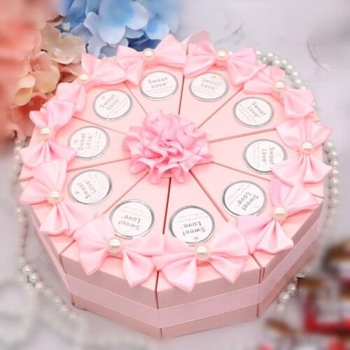 10 pcs/set Sweet Cake Shape Boxes Wedding Candy Storage Box Food Container Gifts Paper Bag Wedding Favors Party Supplies 2 Size