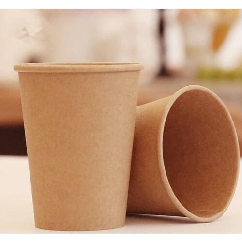 100pcs/pack Kraft Paper Cup Disposable Paper Cup Coffee Milk Hot Drink Paper Cup Household Coffee Shop Supplies