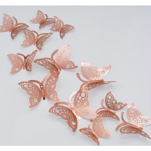 12Pcs/Set 3D Butterfly Wall Stickers for Bedroom Wedding Party Decoration Decals DIY Home Decor Living Room Butterflies Stickers