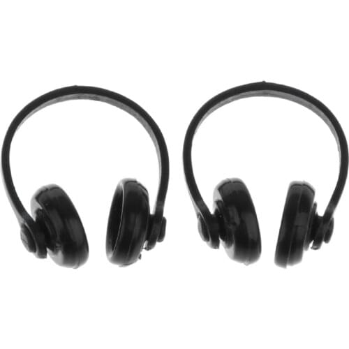 2 Pieces Plastic Wireless Earphone Headphone model for 1/12 Dollhouse accessories Miniatures decor kit
