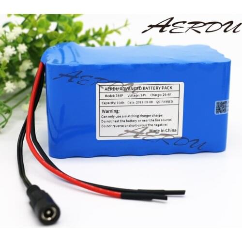 AERDU 7S4P 24V 10Ah with 20A BMS 29.4V Li-ion Battery Pack For Electric Unicycles moped ebike Scooters light bicycle power