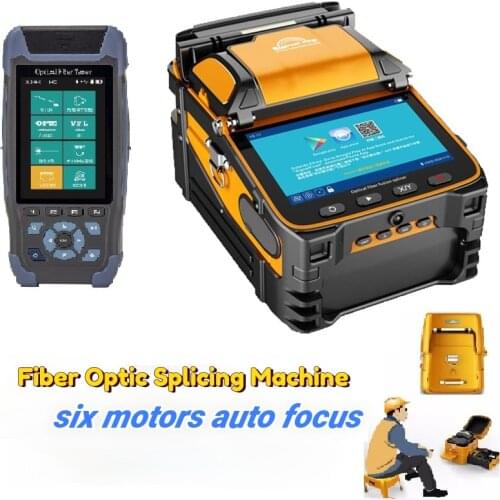 AI-9 FTTH Fiber Optic Splicing Machine Optical Fiber Fusion Splicer / OTDR With Optical Power Meter OPM VFL Light Source NK3200D