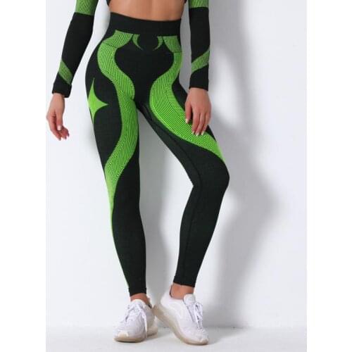 ATHVOTAR Stripe Sexy Leggings Women Fitness Seamless Push Up Leggings Women Printing Casual Gym Sporty High Waist Leggins