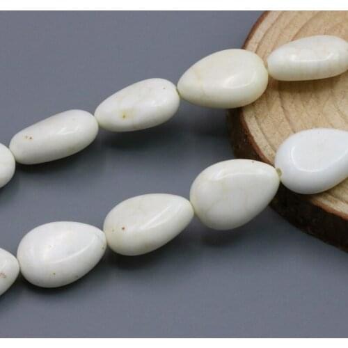 Water drop shape white Turkey stone 10x14mm loose beads 15" 2 piece/lot DIY women jewelry making design gift accessory wholesale