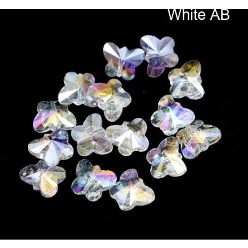 20pcs 11x14mm Glass Crystal Butterfly Beads Loose Beads For Fashion jewelry Making U PICK Colors