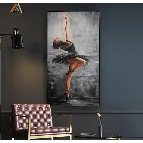Black Skirt Character Ballerina Girl Elegant Body Canvas Painting Poster Picture Printing Cuadros Wall Art Modern Home Decor