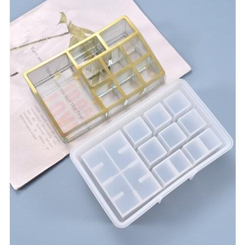DIY Crystal Epoxy Resin Mold Self-made Lipstick Multi-purpose Storage Box Silicone Mold For Resin