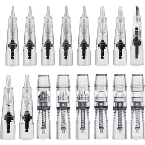 Tattoo Needle 50pcs/lot 0.18mm 1RL MTS Disposable Sterilized Permanent Makeup Needles Tips For Eyebrow Lip Agulha Easy Click