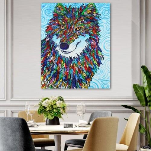 DIY Painting Wolf Head Crystal 5D Diamonds Embroidery Mosaic Diamond Painting Cross Stitch Kits Home Decoration Handmade Crafts
